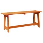 vidaXL Vonkajšia lavička Hnedá 119 x 37 x 47 cm – Obrázok 2