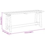 vidaXL Vonkajšia lavička Hnedá 119 x 37 x 47 cm – Obrázok 8