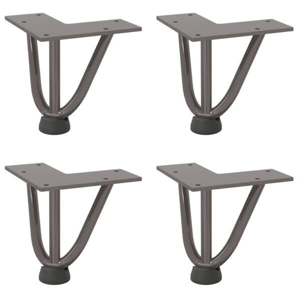 vidaXL Nohy do vlasov pre konferenčný stolík 4 ks, prírodná oceľ, 10 cm, masívna oceľ – Obrázok 2