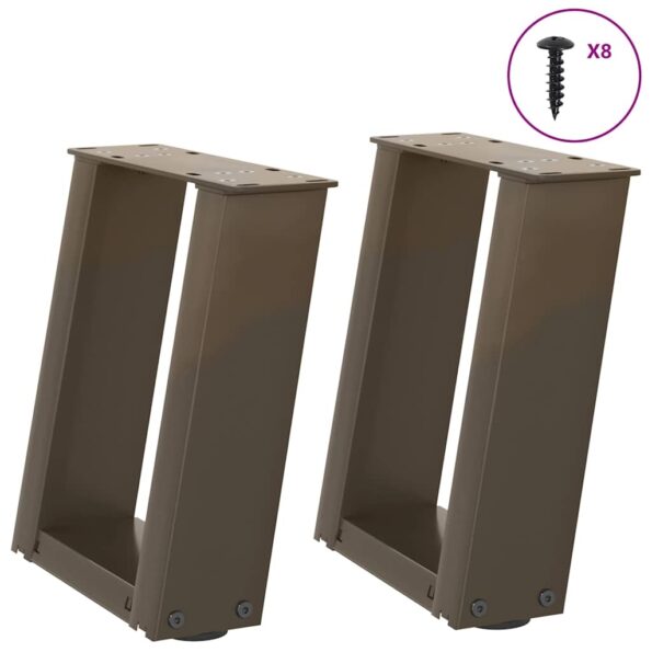 vidaXL Nohy konferenčného stolíka v tvare U, 2 ks, prírodná oceľ, 30 x (30-31) cm, oceľ – Obrázok 1