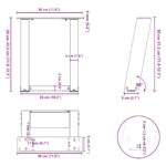 vidaXL Nohy konferenčného stolíka v tvare U, 2 ks, prírodná oceľ, 30 x (30-31) cm, oceľ – Obrázok 10