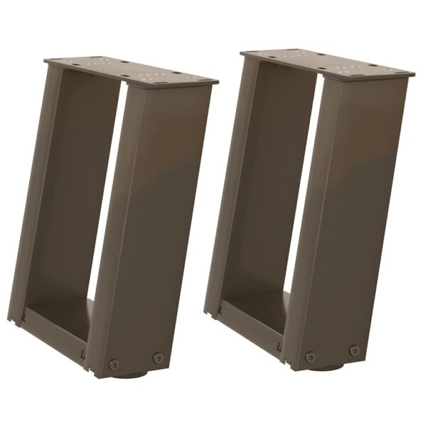 vidaXL Nohy konferenčného stolíka v tvare U, 2 ks, prírodná oceľ, 30 x (30-31) cm, oceľ – Obrázok 2