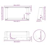 vidaXL Nohy konferenčného stolíka v tvare U, 2 ks, prírodná oceľ, 60 x (30-31) cm, oceľ – Obrázok 10