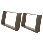 vidaXL Nohy konferenčného stolíka v tvare U, 2 ks, prírodná oceľ, 60 x (30-31) cm, oceľ – Obrázok 2