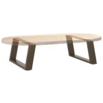 vidaXL Nohy konferenčného stolíka v tvare U, 2 ks, prírodná oceľ, 60 x (30-31) cm, oceľ – Obrázok 8