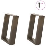vidaXL Nohy konferenčného stolíka v tvare U, 2 ks, prírodná oceľ, 28 x (42-43) cm, oceľ
