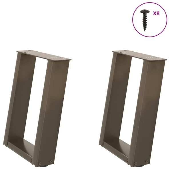4012759_1.jpg vidaXL Nohy konferenčného stolíka v tvare U, 2 ks, prírodná oceľ, 28 x (42-43) cm, oceľ – Obrázok 1
