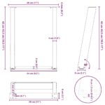 vidaXL Nohy konferenčného stolíka v tvare U, 2 ks, prírodná oceľ, 28 x (42-43) cm, oceľ – Obrázok 10