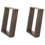 vidaXL Nohy konferenčného stolíka v tvare U, 2 ks, prírodná oceľ, 38 x (42-43) cm, oceľ – Obrázok 2