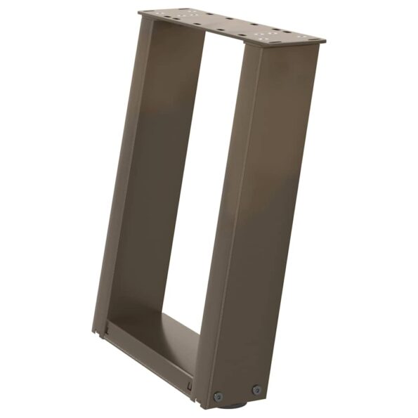 vidaXL Nohy konferenčného stolíka v tvare U, 2 ks, prírodná oceľ, 38 x (42-43) cm, oceľ – Obrázok 4