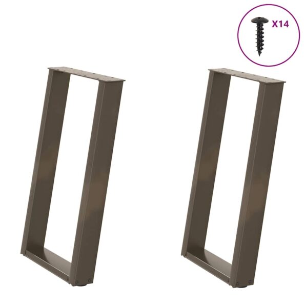 4012787_1.jpg vidaXL Nohy k jedálenskému stolu v tvare U, 2 ks, prírodná oceľ, 50 x (72-73) cm, oceľ – Obrázok 1