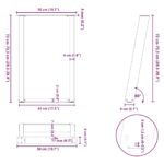 vidaXL Nohy k jedálenskému stolu v tvare U, 2 ks, prírodná oceľ, 50 x (72-73) cm, oceľ – Obrázok 10