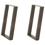 vidaXL Nohy k jedálenskému stolu v tvare U, 2 ks, prírodná oceľ, 50 x (72-73) cm, oceľ – Obrázok 2