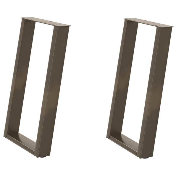 4012787_2.jpg vidaXL Nohy k jedálenskému stolu v tvare U, 2 ks, prírodná oceľ, 50 x (72-73) cm, oceľ – Obrázok 2