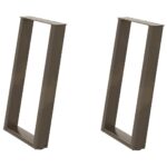 vidaXL Nohy k jedálenskému stolu v tvare U, 2 ks, prírodná oceľ, 60 x (72-73) cm, oceľ – Obrázok 2