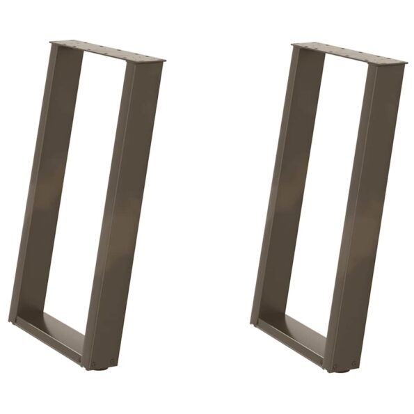 vidaXL Nohy k jedálenskému stolu v tvare U, 2 ks, prírodná oceľ, 60 x (72-73) cm, oceľ – Obrázok 2