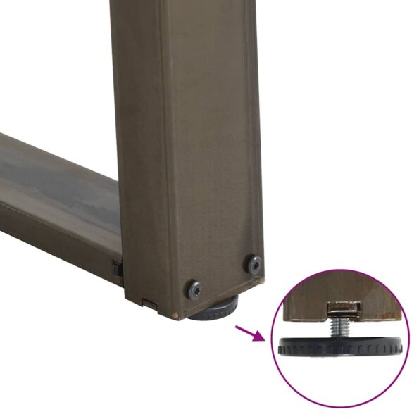 vidaXL Nohy k jedálenskému stolu v tvare U, 2 ks, prírodná oceľ, 60 x (72-73) cm, oceľ – Obrázok 9