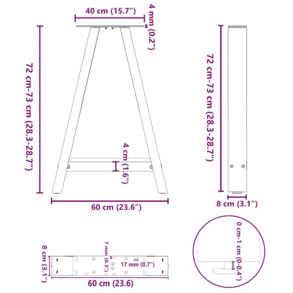 4012851_10.jpg vidaXL Nohy k jedálenskému stolu v tvare A, 2 ks, 60 x (72-73) cm, oceľ – Obrázok 10