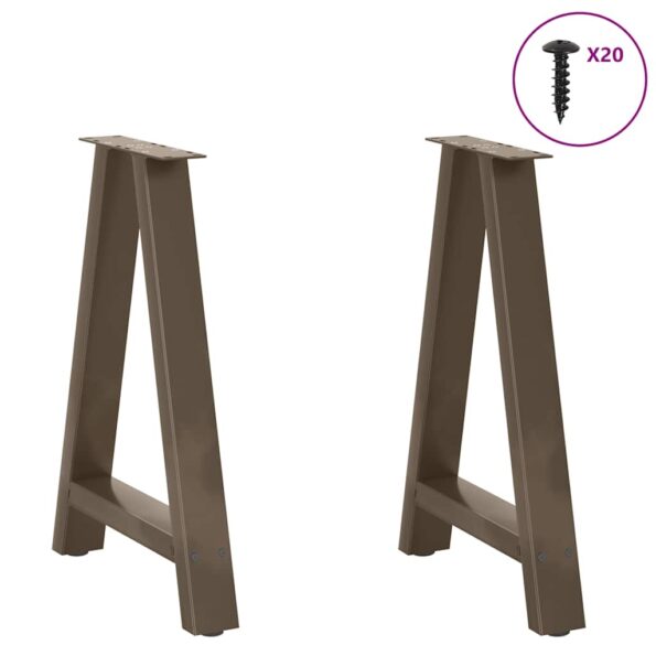 4012851_3.jpg vidaXL Nohy k jedálenskému stolu v tvare A, 2 ks, 60 x (72-73) cm, oceľ – Obrázok 3