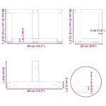 vidaXL Nohy konferenčného stolíka v tvare T, 2 ks, biele, 40x25x(30-31) cm, oceľové – Obrázok 10