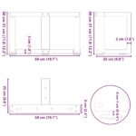 vidaXL Nohy konferenčného stolíka v tvare T, 2 ks, biele, 50x25x(30-31) cm, oceľové – Obrázok 10