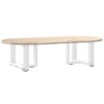 vidaXL Nohy konferenčného stolíka v tvare T, 2 ks, biele, 50x25x(30-31) cm, oceľové – Obrázok 8