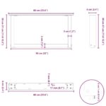 vidaXL Nohy konferenčného stolíka v tvare U, 2 ks, prírodná oceľ, 60 x (30-31) cm, oceľ – Obrázok 10