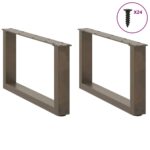 vidaXL Nohy konferenčného stolíka v tvare U, 2 ks, prírodná oceľ, 60 x (30-31) cm, oceľ – Obrázok 3
