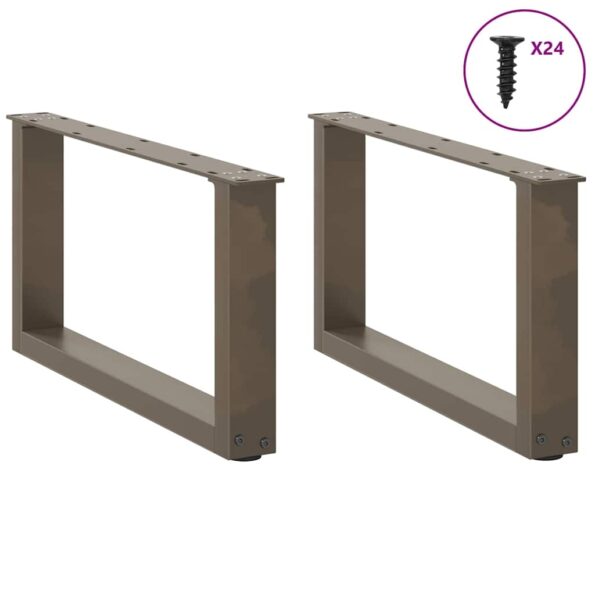 4013143_3.jpg vidaXL Nohy konferenčného stolíka v tvare U, 2 ks, prírodná oceľ, 60 x (30-31) cm, oceľ – Obrázok 3