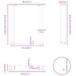 vidaXL Nohy konferenčného stolíka v tvare U, 2 ks, prírodná oceľ, 28 x (42-43) cm, oceľ – Obrázok 10