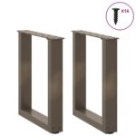 vidaXL Nohy konferenčného stolíka v tvare U, 2 ks, prírodná oceľ, 28 x (42-43) cm, oceľ – Obrázok 3