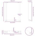 vidaXL Nohy konferenčného stolíka v tvare U, 2 ks, prírodná oceľ, 38 x (42-43) cm, oceľ – Obrázok 10