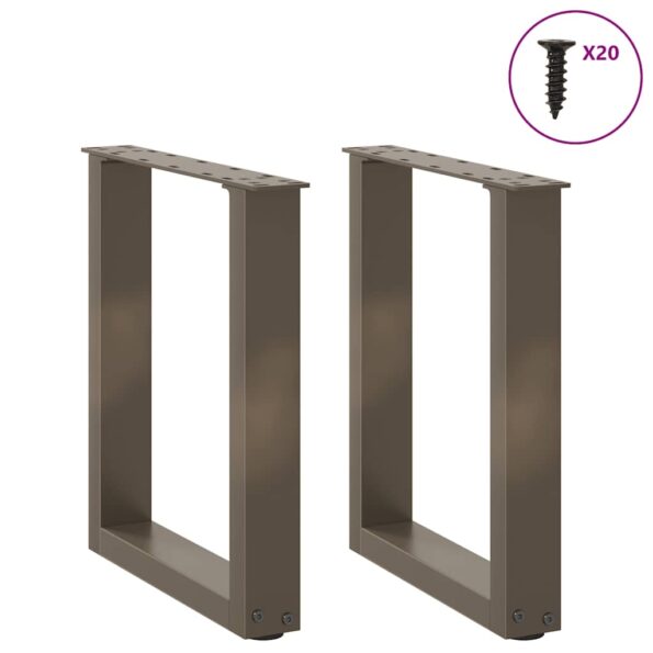 4013155_3.jpg vidaXL Nohy konferenčného stolíka v tvare U, 2 ks, prírodná oceľ, 38 x (42-43) cm, oceľ – Obrázok 3