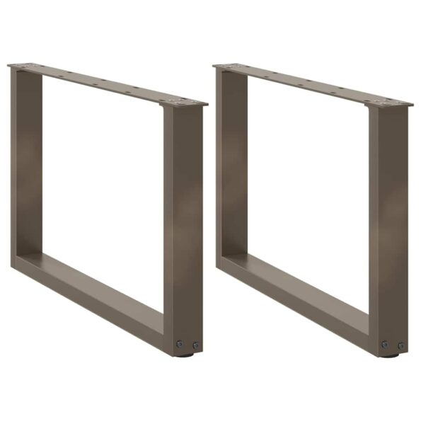 4013163_1.jpg vidaXL Nohy konferenčného stolíka v tvare U, 2 ks, prírodná oceľ, 60 x (42-43) cm, oceľ – Obrázok 1