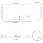 vidaXL Nohy konferenčného stolíka v tvare U, 2 ks, prírodná oceľ, 60 x (42-43) cm, oceľ – Obrázok 10