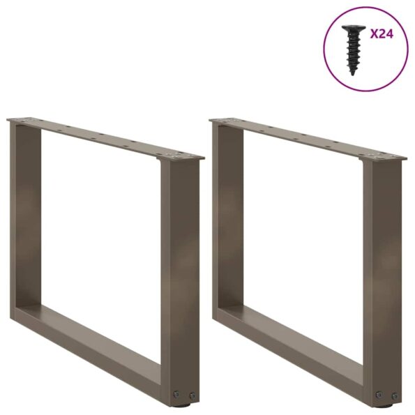 4013163_3.jpg vidaXL Nohy konferenčného stolíka v tvare U, 2 ks, prírodná oceľ, 60 x (42-43) cm, oceľ – Obrázok 3