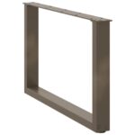 vidaXL Nohy konferenčného stolíka v tvare U, 2 ks, prírodná oceľ, 60 x (42-43) cm, oceľ – Obrázok 4