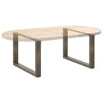 vidaXL Nohy konferenčného stolíka v tvare U, 2 ks, prírodná oceľ, 60 x (42-43) cm, oceľ – Obrázok 8