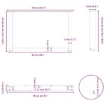 vidaXL Nohy konferenčného stolíka v tvare U, 2 ks, prírodná oceľ, 70 x (42-43) cm, oceľ – Obrázok 10