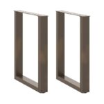 vidaXL Nohy k jedálenskému stolu v tvare U, 2 ks, prírodná oceľ, 60 x (72-73) cm, oceľ