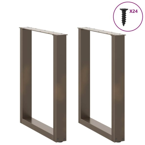 4013183_3.jpg vidaXL Nohy k jedálenskému stolu v tvare U, 2 ks, prírodná oceľ, 60 x (72-73) cm, oceľ – Obrázok 3