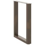vidaXL Nohy k jedálenskému stolu v tvare U, 2 ks, prírodná oceľ, 60 x (72-73) cm, oceľ – Obrázok 4