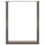 vidaXL Nohy k jedálenskému stolu v tvare U, 2 ks, prírodná oceľ, 60 x (72-73) cm, oceľ – Obrázok 5