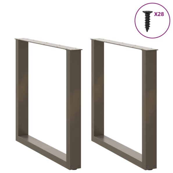 4013191_3.jpg vidaXL Nohy k jedálenskému stolu v tvare U, 2 ks, prírodná oceľ, 80 x (72-73) cm, oceľ – Obrázok 3