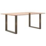 vidaXL Nohy k jedálenskému stolu v tvare U, 2 ks, prírodná oceľ, 80 x (72-73) cm, oceľ – Obrázok 7