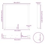 vidaXL Nohy k jedálenskému stolu v tvare U, 2 ks, prírodná oceľ, 90 x (72-73) cm, oceľ – Obrázok 10