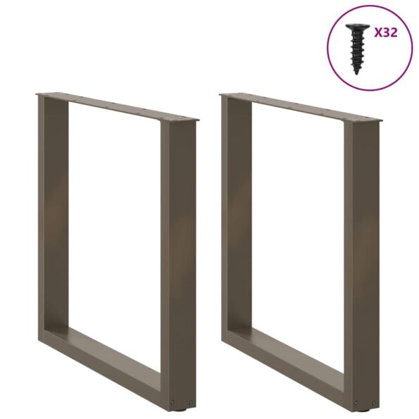 4013195_3.jpg vidaXL Nohy k jedálenskému stolu v tvare U, 2 ks, prírodná oceľ, 90 x (72-73) cm, oceľ – Obrázok 3