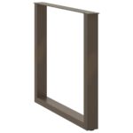 vidaXL Nohy k jedálenskému stolu v tvare U, 2 ks, prírodná oceľ, 90 x (72-73) cm, oceľ – Obrázok 4