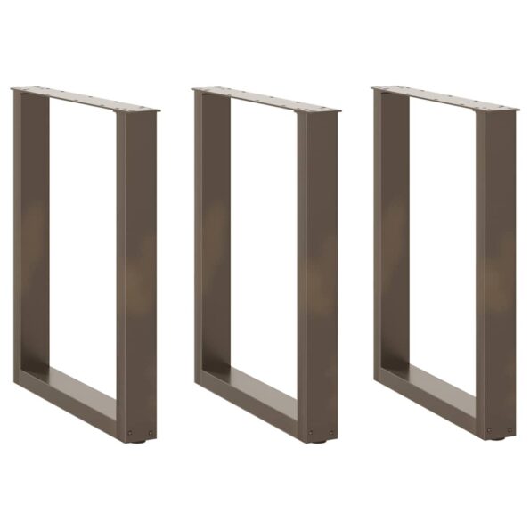 4013203_1.jpg vidaXL Nohy k jedálenskému stolu v tvare U, 3 ks, prírodná oceľ, 70 x (72-73) cm, oceľ – Obrázok 1