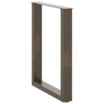 vidaXL Nohy k jedálenskému stolu v tvare U, 3 ks, prírodná oceľ, 70 x (72-73) cm, oceľ – Obrázok 4